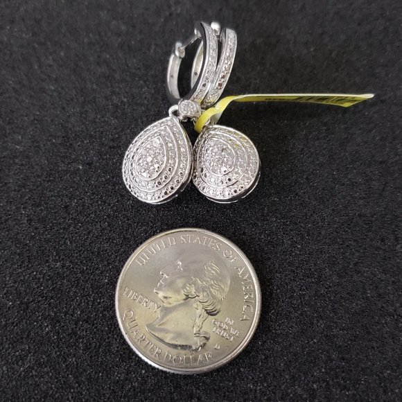 Diamond Sterling Silver Reversible Earrings TGW 0.20 cts - Picture 10 of 14